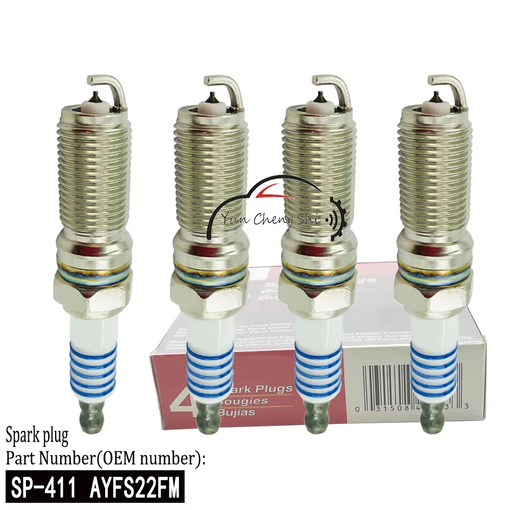 4pcs/Lot New Platinum Spark Plug AYFS22FM SP-411 for Ford Fiesta Edge Mazda Lincoln Cadillac SP411 SP 41