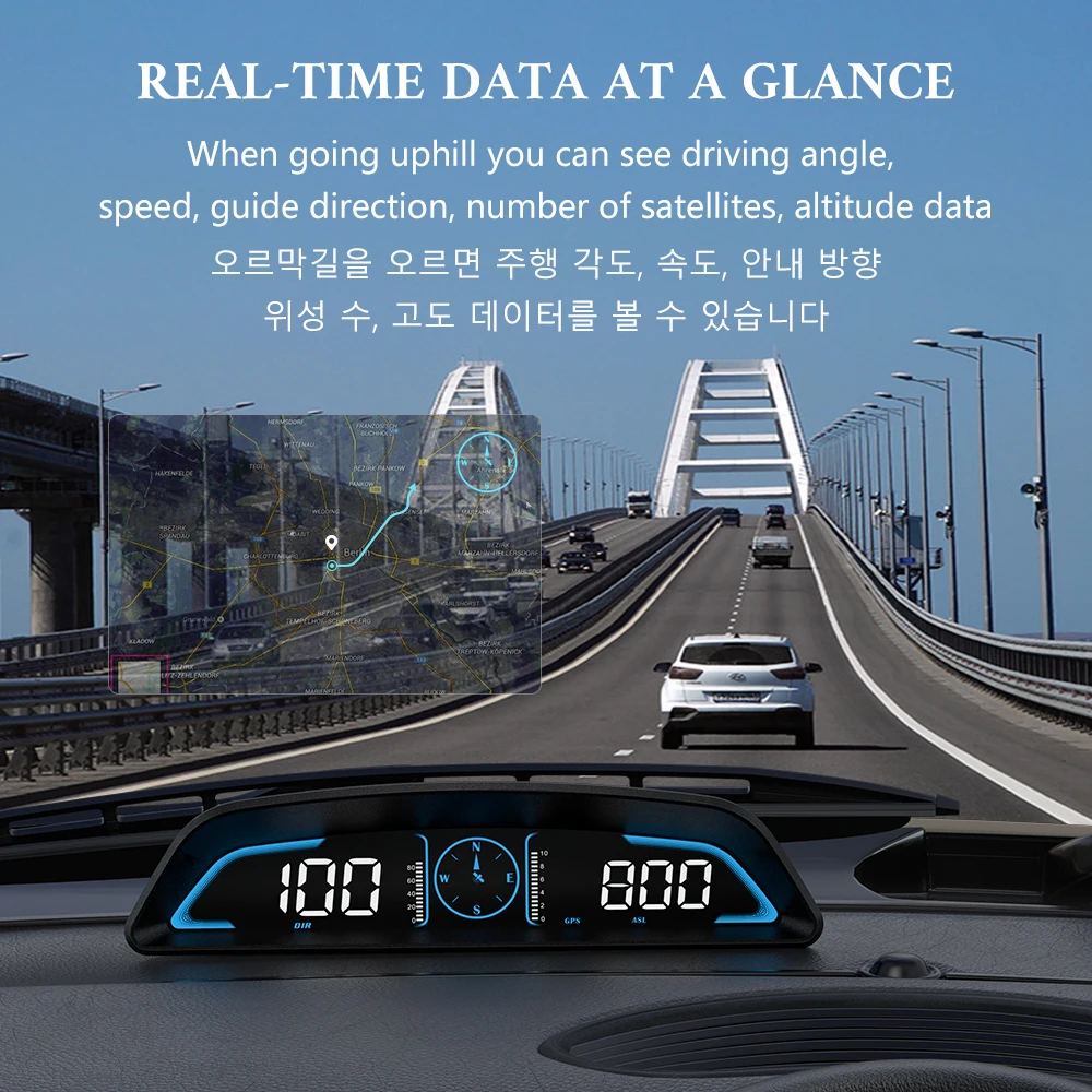 WYOBD G3 GPS HUD Tachimetro automatico Head Up Display Car Smart Digital Alarm Promemoria Meter Accessori elettronici per tutte le auto