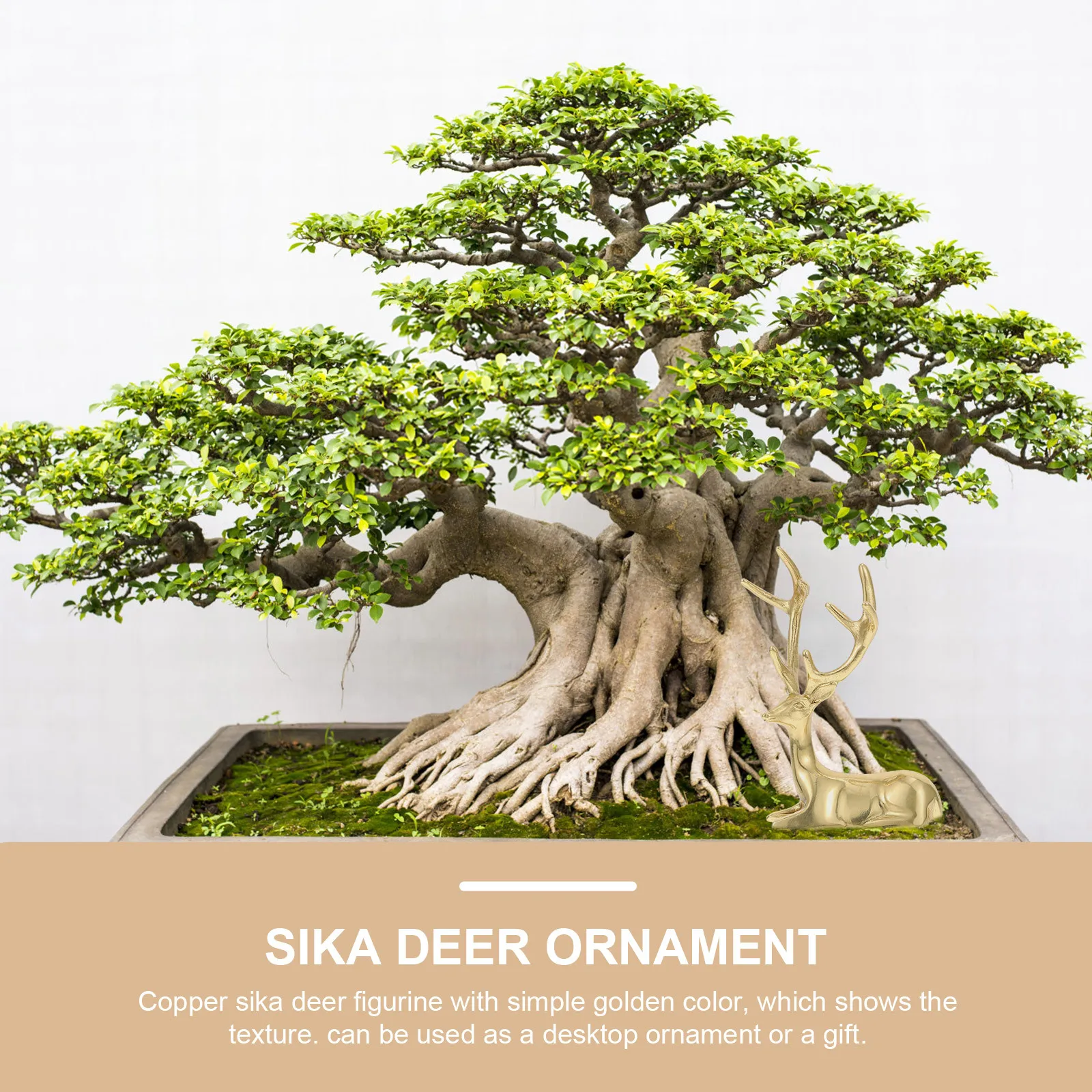 

1pc Copper Sika Deer Desktop Pure Metal Decorative Statuette For Copper Deer Ornament Home Office Party Decoration