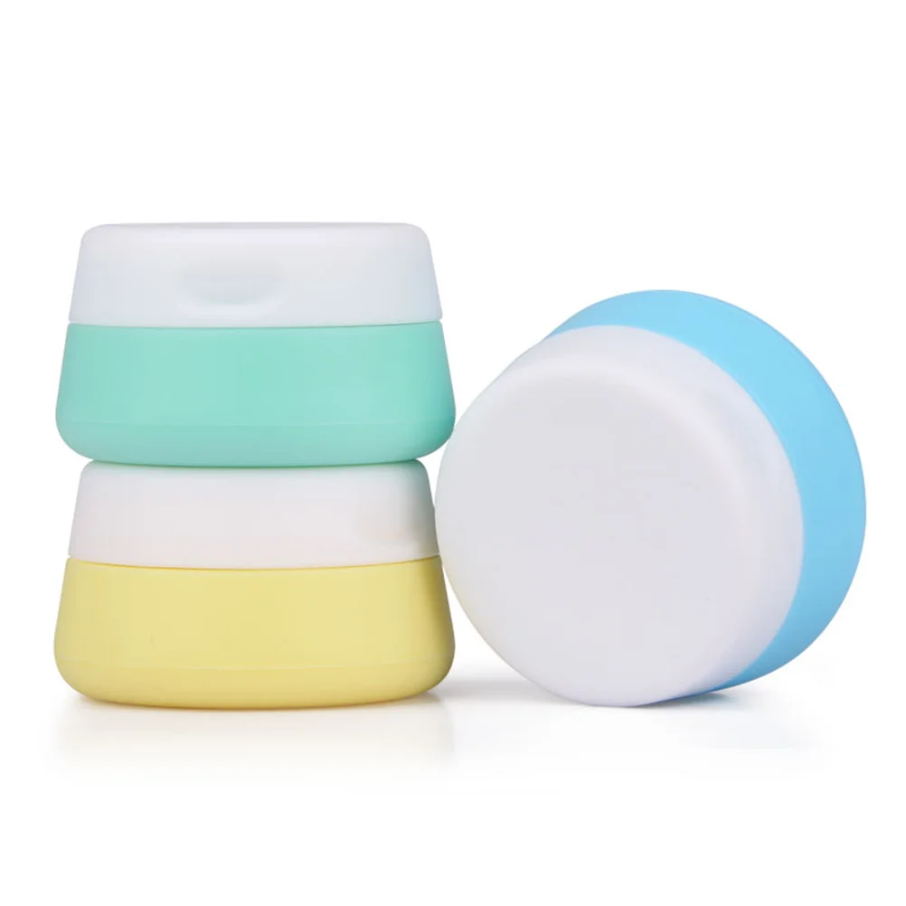 3 szt. Silikonowe pojemniki 20 ml, szczelne słoiczki na krem, idealne w podróży do przechowywania balsamów, szamponów, kremów, pudrów i przypraw.