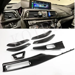 Real Glossy Carbon Fiber Radio Center Dashboard Alcantara Trims Interior Accessories For BMW 3 4 series 3GT F30 F31 F32 F34 F36