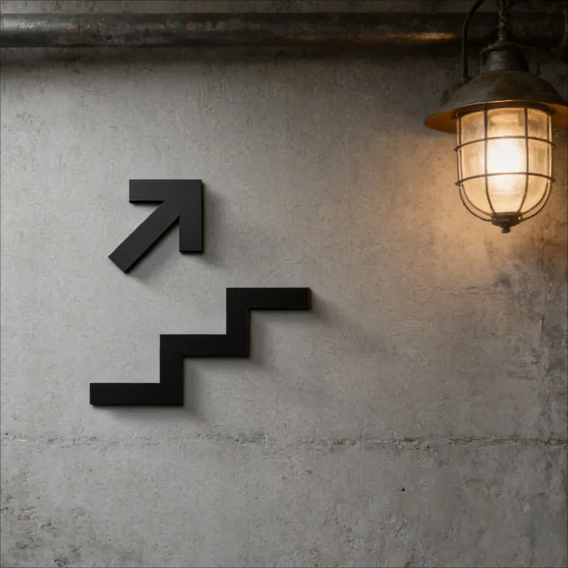3D Acrylic Stair Sign for Office - Self-Adhesive Laser-Cut Door Decor, Hotel Restaurant Wall Art, Holiday Gift