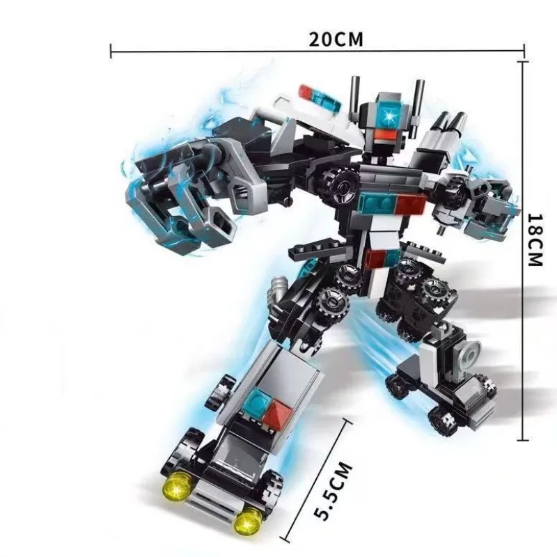 8-in-1 Mini Building Blocks Toys- Deformable Automotive Robot Mechanical Assembly Model Kit, Children's Toy Birthday Gift