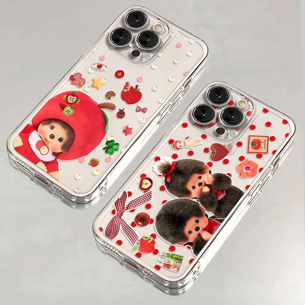 Ins Cute M-Monchhichis Phone Case For iPhone 17e 17 16e 16 15 14 13 12 11 Mini Air Pro Max X XR XSMax Plus Transparent