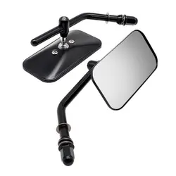 Pair 8mm For Harley Fatboy Street Glide Electra Glide 2006 2007 2008 2009 2010 2011-2014 Rectangle Mirror Rear View Side Mirrors