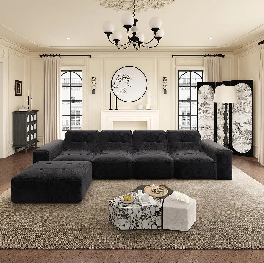 #Modern L-Shape Sectional Sofa Set 7-Seater Modular Pet-Friendly For Living Room Hotel Bedroom