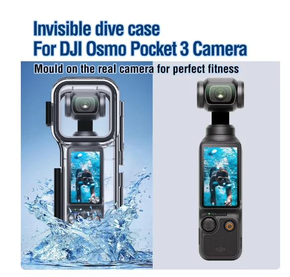 Wodoodporna obudowa do DJI OSMO Pocket 3, zasięg 45M pod wodą, etui do nurkowania, kijek do selfie, pływak, osłona UV, pasek na klatkę piersiową, zestaw akcesoriów. — zdjęcie produktu 2