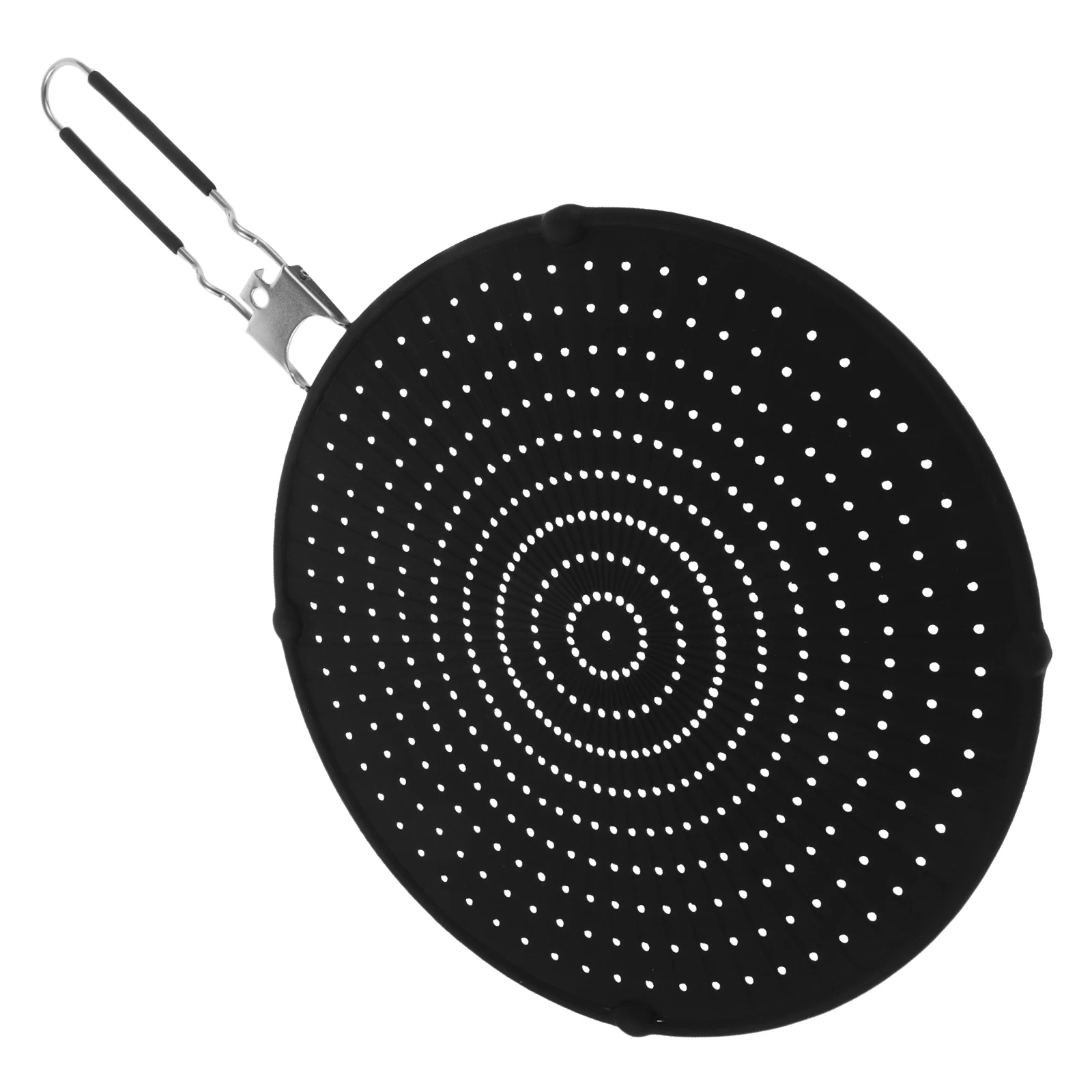 

12.5 Inch Silicone Pot Lid Foldable 304 Stainless Steel Splatter Guard Heat Resistant Handle Oil Splash Screen Frying Pan Pasta