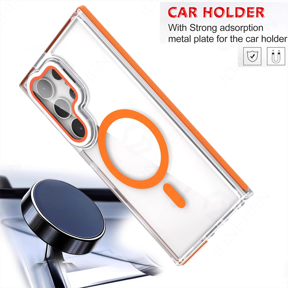 Magnetic Camera Lens Holder Transparent For Magsafe Shockproof Case For Samsung Galaxy S25 Plus S24 S23 S26 Ultra Armor Cover - view 3