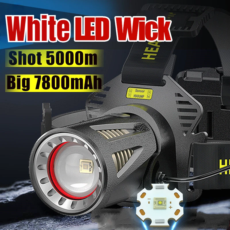 NEW XHP360 Powerful Head Flashlight 90000000LM 3Modes Rechargeable Camping Headlamp 18650 Waterproof Headlight Fishing Lantern