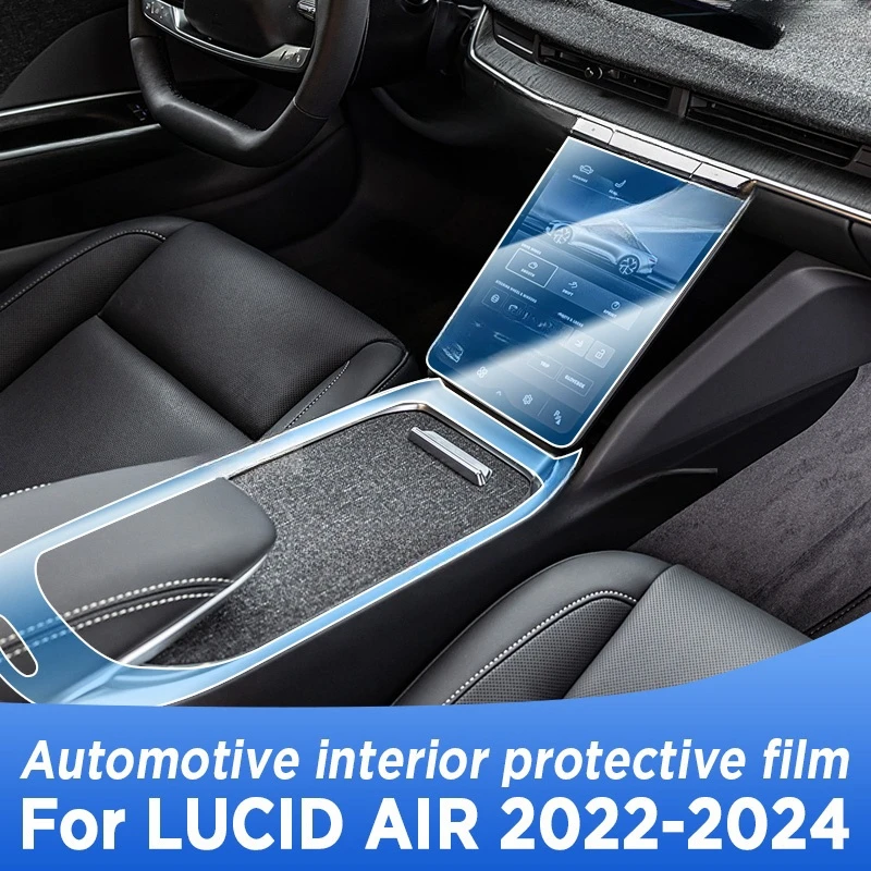 

For LUCID AIR 2022-2024 Gearbox Panel Navigation Screen Automotive Interior TPU Protective Film Cover Anti-Scratch Sticker