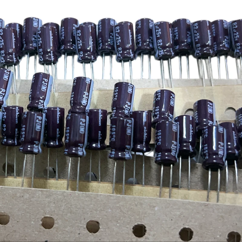 PJ 82uF 25V Electrolytic Capacitor 6X11mm High Frequency Low ESR Radial Aluminum Capacitor DIY Circuit Repair Replacement Parts