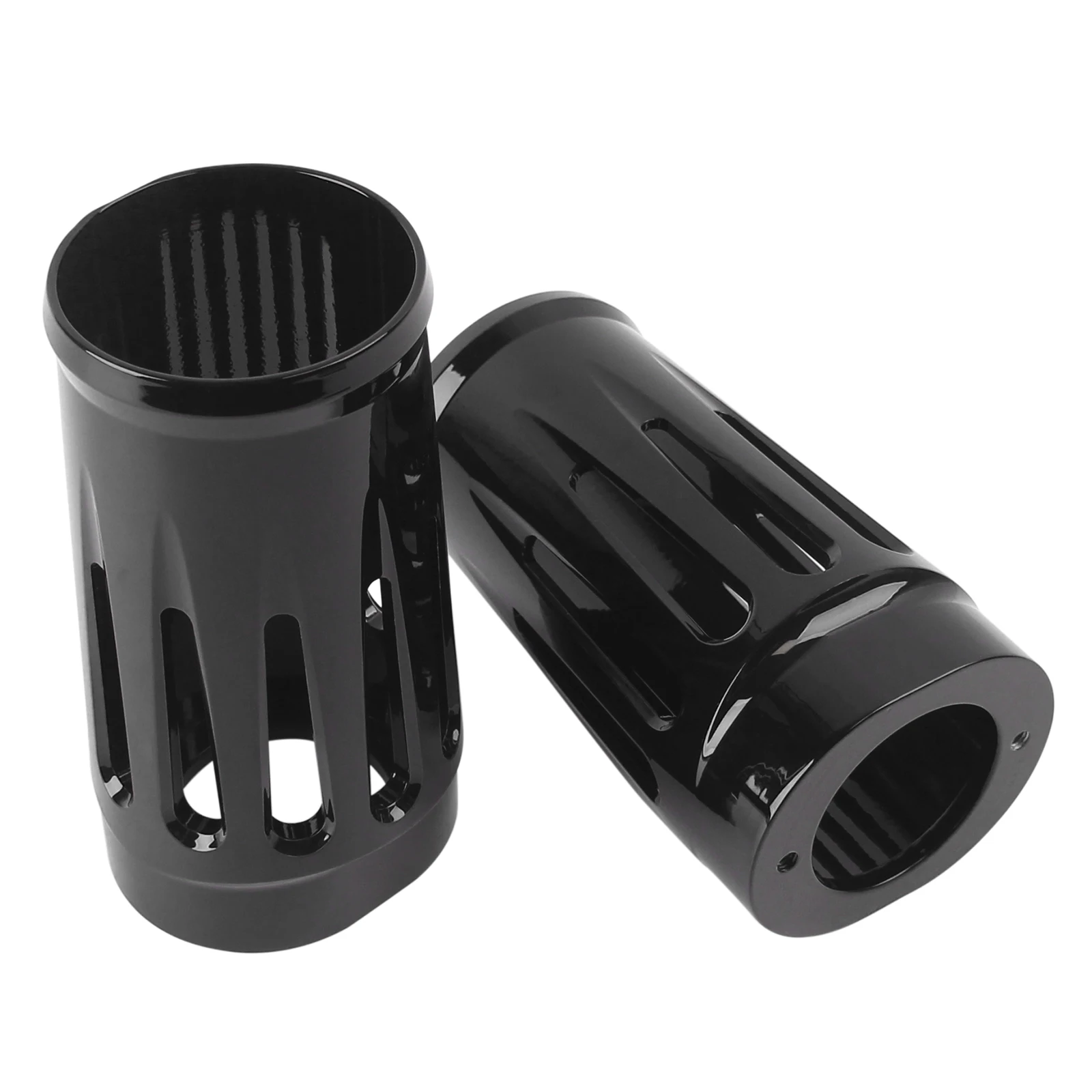 Motorcycle Black CNC Aluminum Cut Fork Boot Slider Cover For Harley Touring Electra Street Road Glide FLHR FLHX Trike 1980-2013