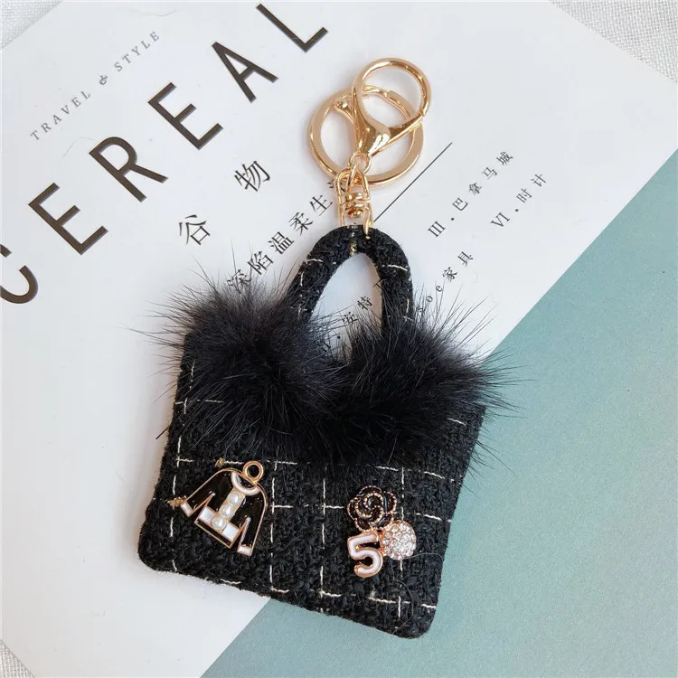 Luxury Mink Hair Plush Bag Key Chain Pendant Diy Personality Hanging Ornaments High Quality Keychain Bag Pendant Accessories