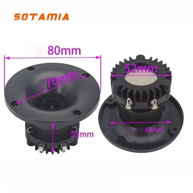 SOTAMIA 2 unidades Bocina Tweeter Piezoeléctrica de 3 y 4 pulgadas, 6 ohmios 15W, Altavoz de agudos, Altavoz de columna de sonido, Modificación de subwoofer