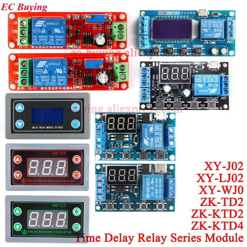 DC 5V 12V 24V Time Delay Relay NE555 Time Relay Shield Timing Relay Timer Control Switch Car Relays Pulse Generation Duty Cycle