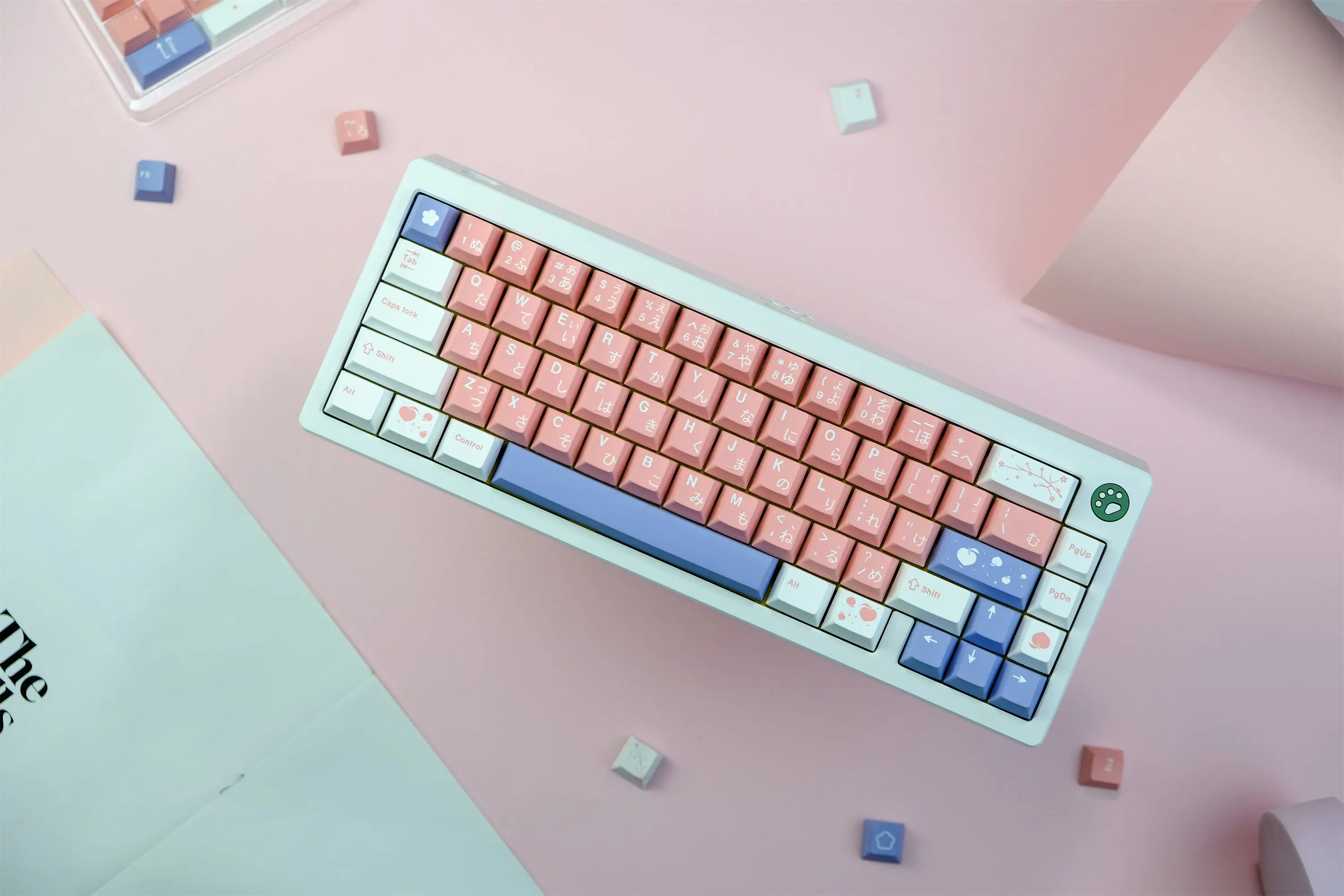 GMK Peach Blossom Keycap, 129 teclas, PBT Keycaps, perfil cereja, DYE-SUB, teclado mecânico personalizado