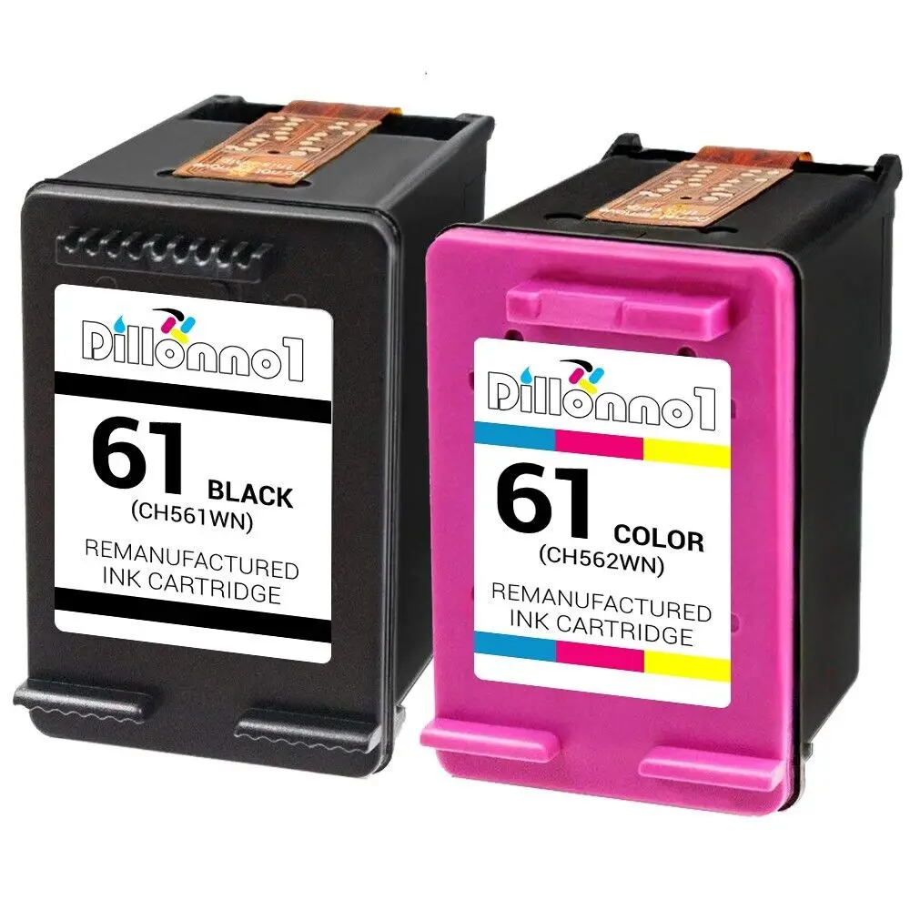 2-PK cartuchos de tinta para HP 61, Color y negro, Deskjet 1000, 1050, 1051, 2050