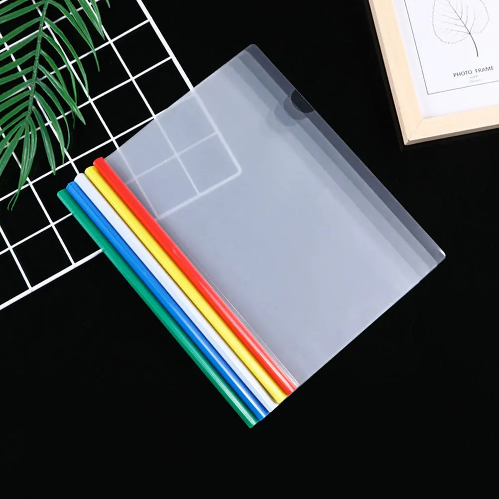 25Pcs Plastic Document with Sliding Bars Transparent Filing Folders for School Office Home Use Assorted Colors