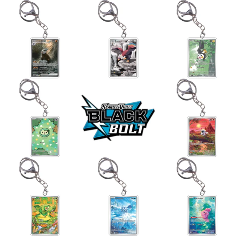 

Pokemon Keychain Card Zekrom N Petilil Lilligant Meloetta Sv11B Black Bolt Anime Game Self Made Acrylic Gift Pendant Decoration