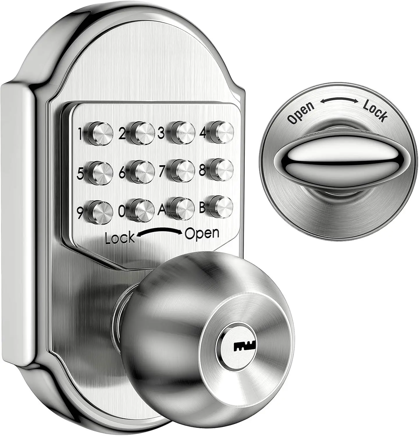 

Stainless Steel Keyless Entry Door Lock with Keypad, Mechanical Deadbolt for Enhanced Security