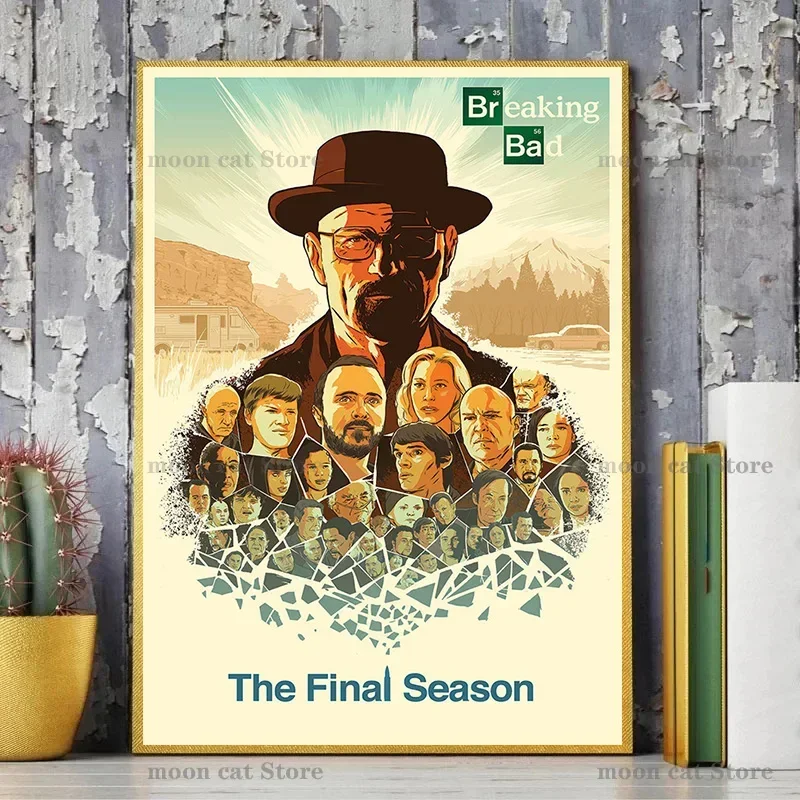 قماش اللوحة كسر سيئة الكلاسيكية الجريمة التلفزيون اللعب المشارك هايزنبرغ يطبع صور فنية للجدران ديكور غرفة المنزل الحديث #5