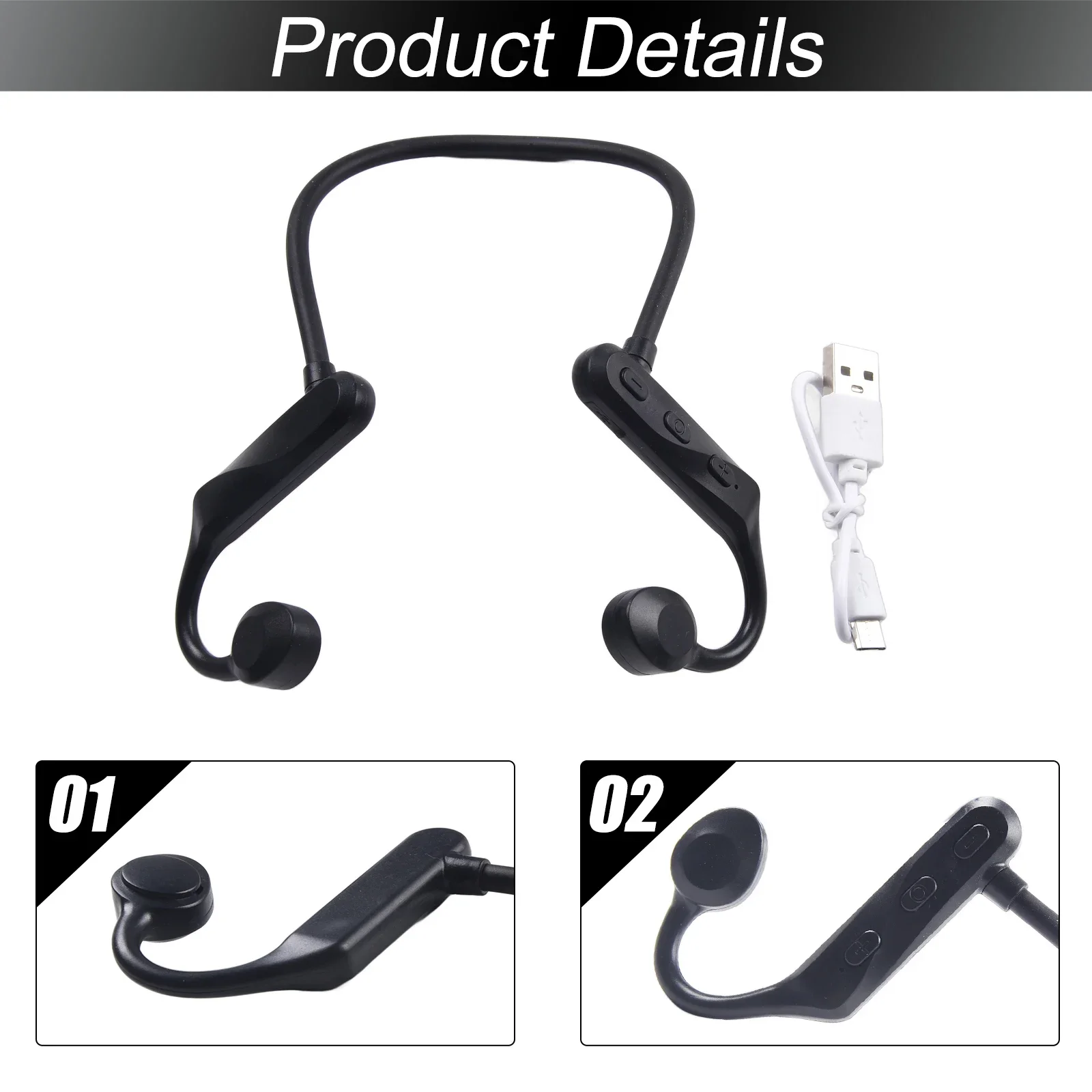 K69 Bone Conduction Earphones Wireless Waterproof MP3 Player Hifi Ear-hook Headphone With Mic Headset