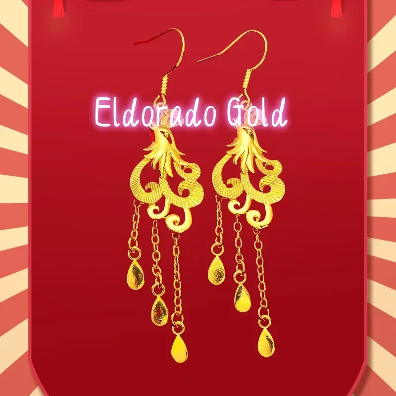 

Золотые серьги-крючки Eldorado Gold 2025 из высококачественного золота 750 пробы (18 карат) с изображением павлина, модные персонализированные украшения для женщин