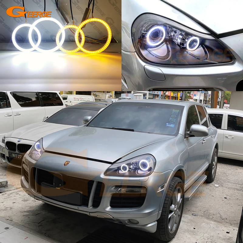 

For Porsche Cayenne 957 9PA 2007 2008 2009 2010 Ultra Bright Day Light Turn Signal LED Angel Eyes Kit Halo Rings Car Accessories