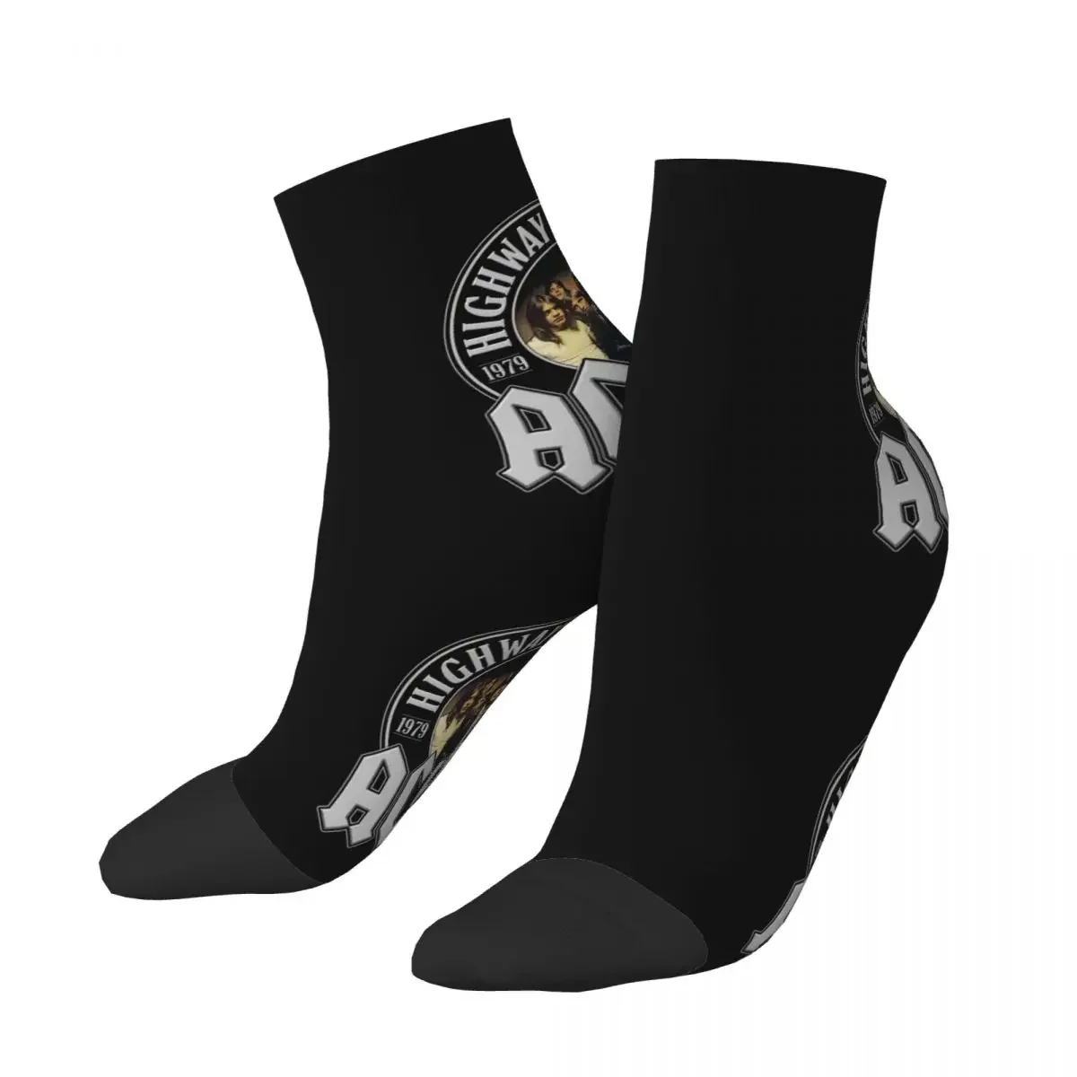 Vintage Rock AC Mens Crew Socks Unisex Cute Heavy Music Band Spring Summer Autumn Winter Dress Socks