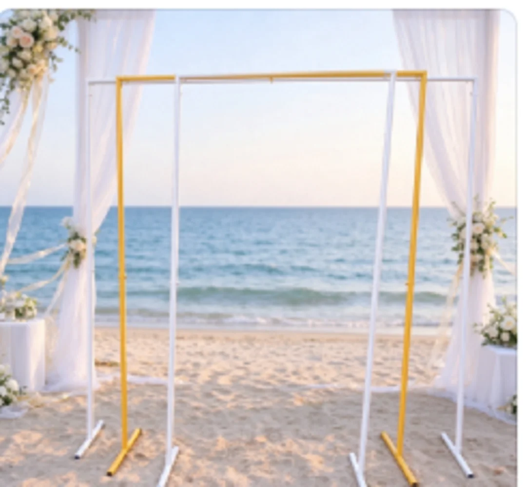 Wedding Party Event Wedding Props Arch Iron Stand Square Arch Shelf Stage Backdrop Frame Decorative Artificial Flowers Stand