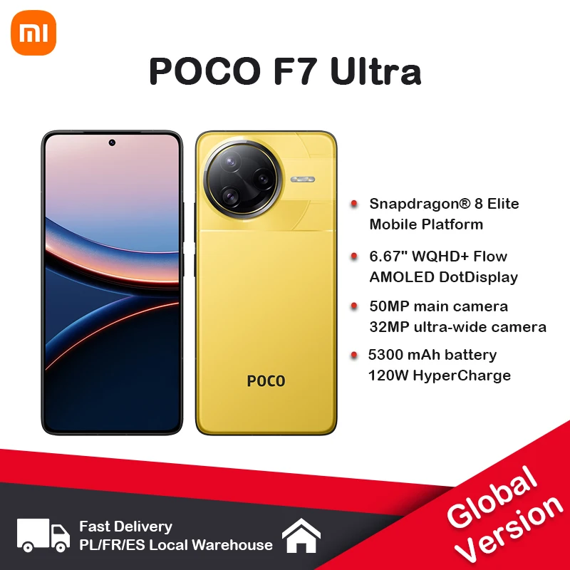 New POCO F7 Ultra Global Edition NFC with Snapdragon 8 Elite 50 MP Camera 6.67-inch 120Hz 120W Display