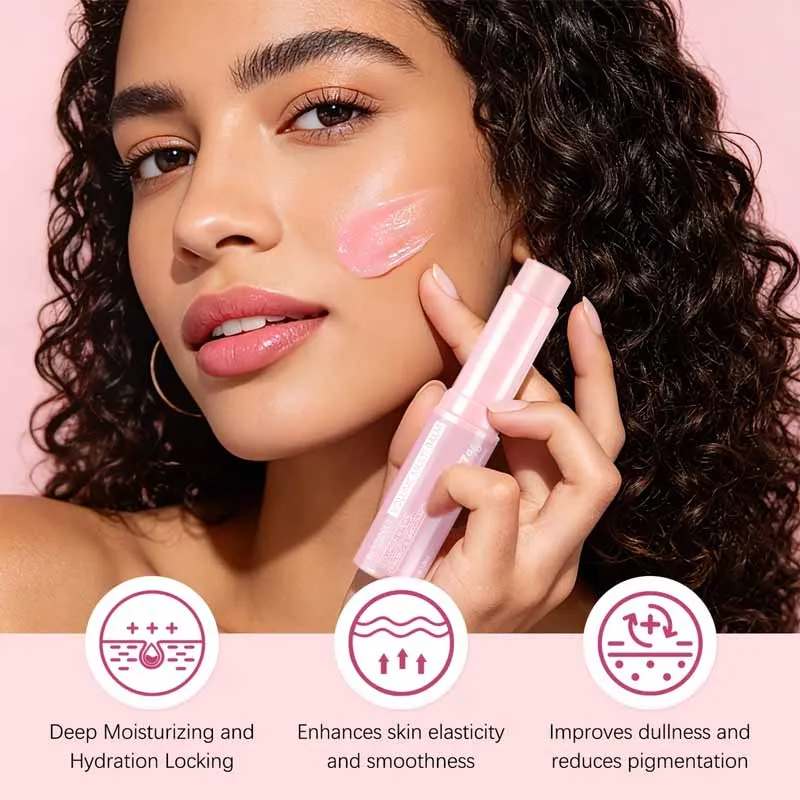 Moisturizing Pink Lip Balm, Deeply Nourishing Tinted Lip Stick, Enhances Lip Softness and Improves Dry and Dull Lip Skin Portable and Rotatable, Suitable for Daily Lip Care, Hydrating during Autumn and Winter.