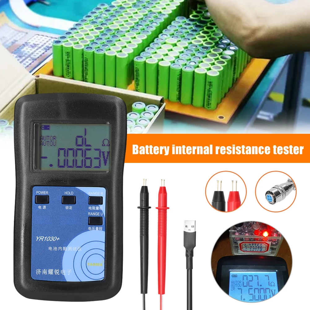 Lithium Battery Internal Resistance Tester Four Wire High-precision Instrument Battery Tester for YR1030+/YR1035+ New 1pc