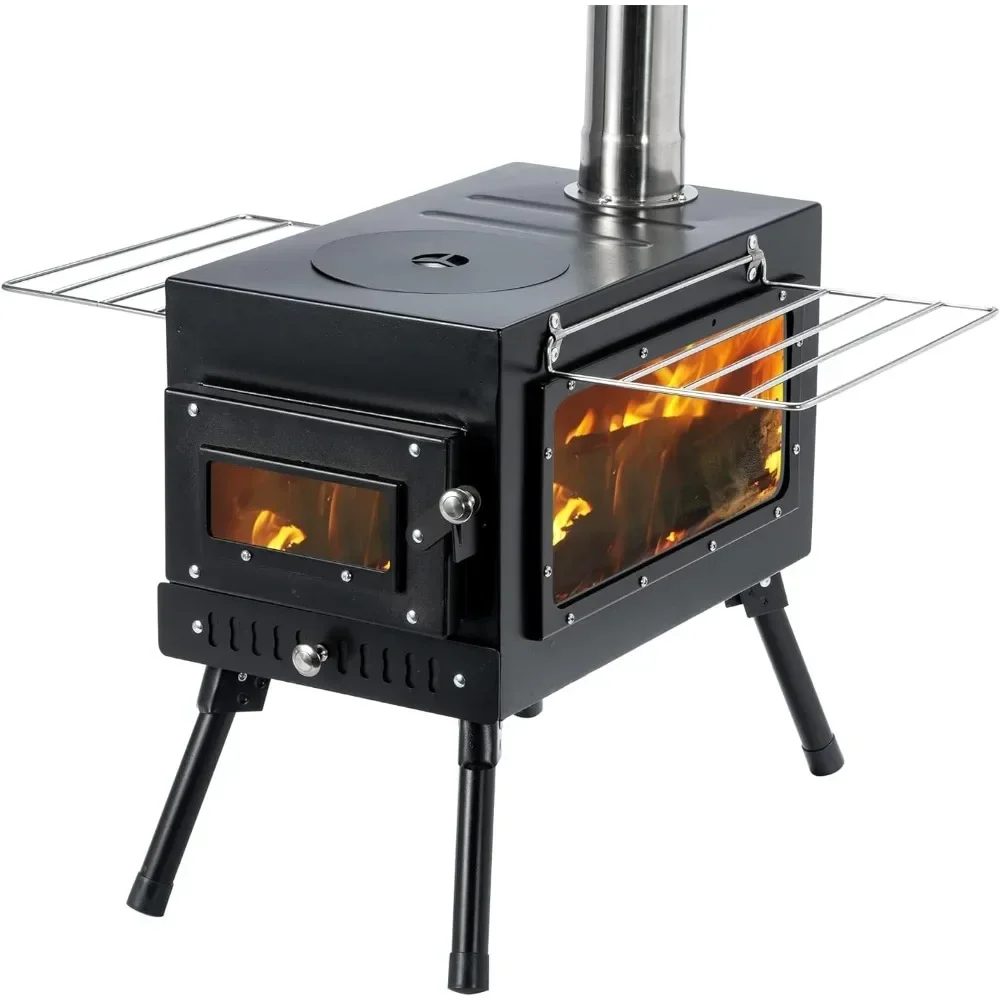 

Outdoor Camping Stove Camp Tent Stove, Portable Wood Burning Stove with Chimney Pipe for Tent, Camping Heating and Cooking