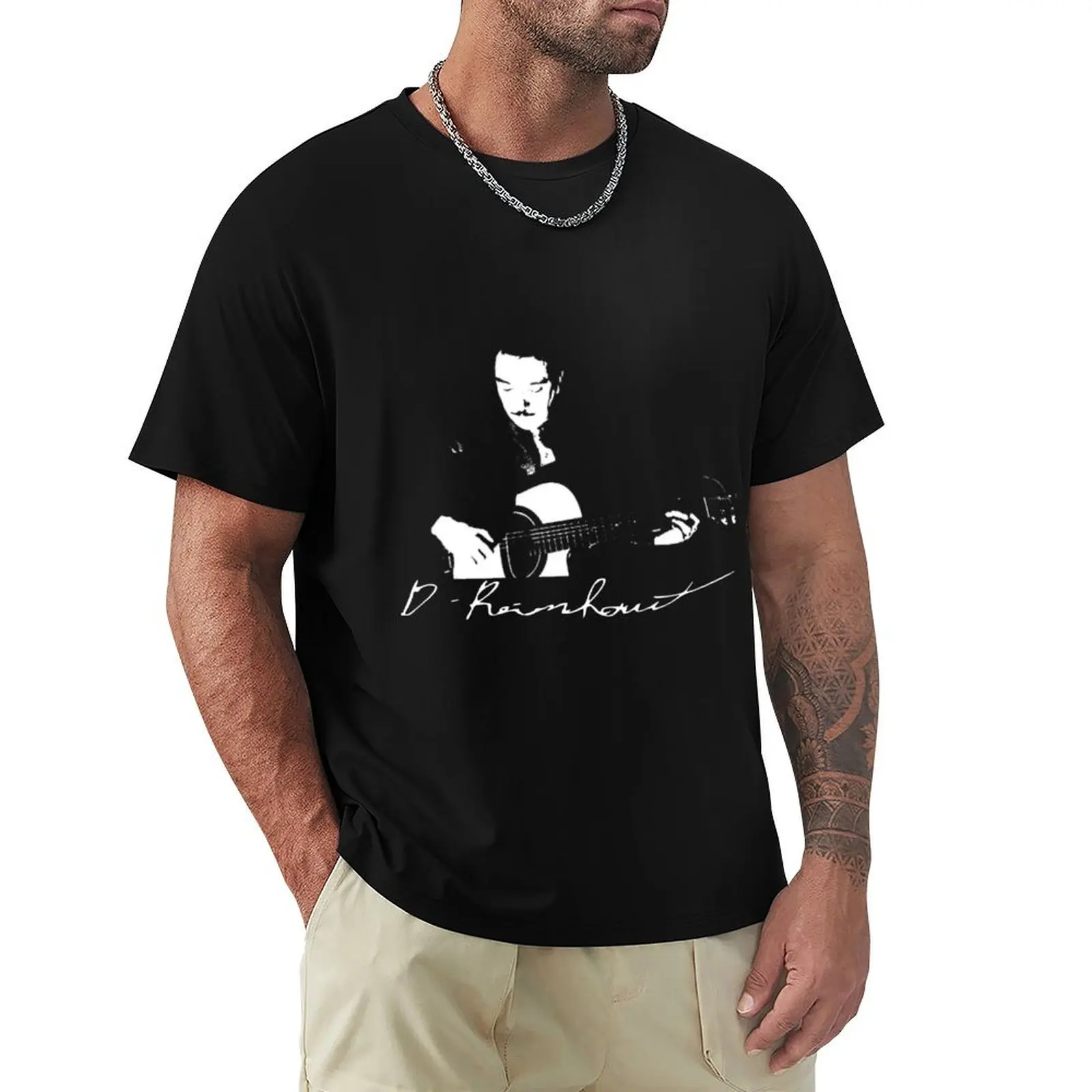 Django Reinhardt Signature s T-Shirt cotton t shirts man 100% T-Shirt