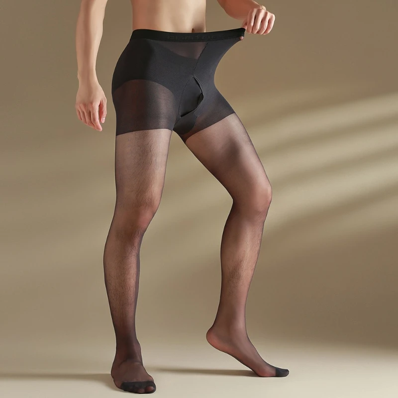 Men Stockings Ultra-Thin Invisible Pantyhose Fake Briefs Leggings Lingerie See-Through Underwear Sockings Thermal Underwear