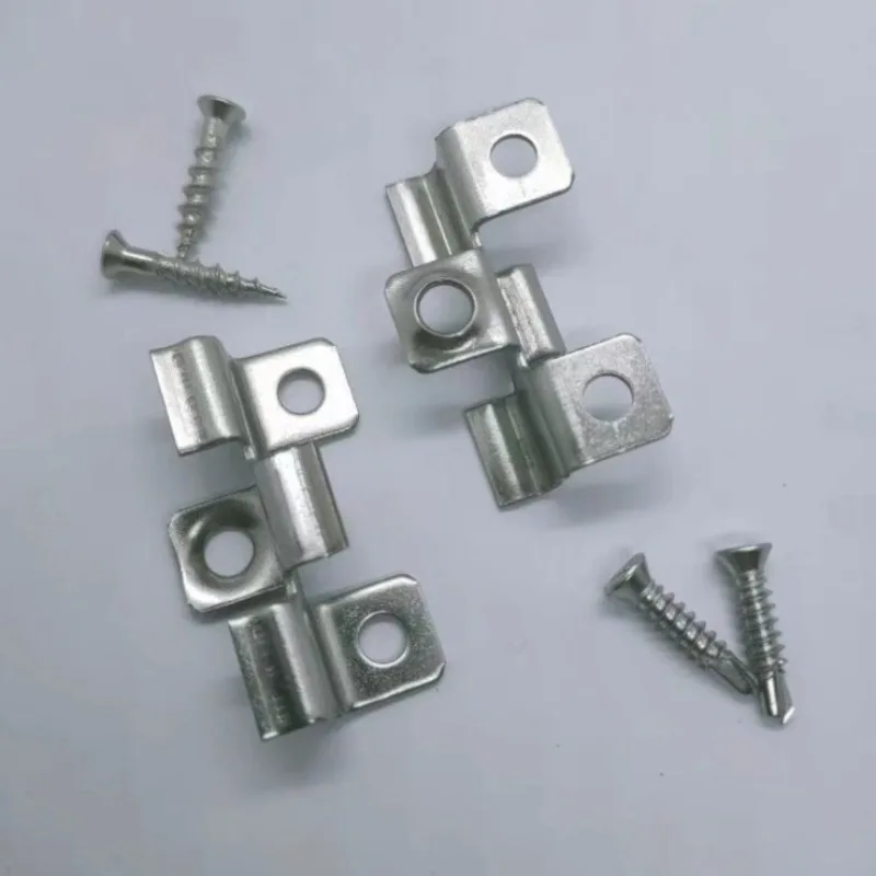 Sujetadores de cubierta pequeños, Clips de acero inoxidable, conectores de diseño oculto, espaciadores de Metal, tornillos de Hardware, clip para tablero de cubierta