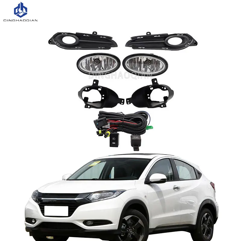 1 set Fog Lights Fog Light Headlight For Honda HR-V Vezel 2015 2016 2017 2018  Fog Lamp Cover Grill Frame Foglights Driving Lamp