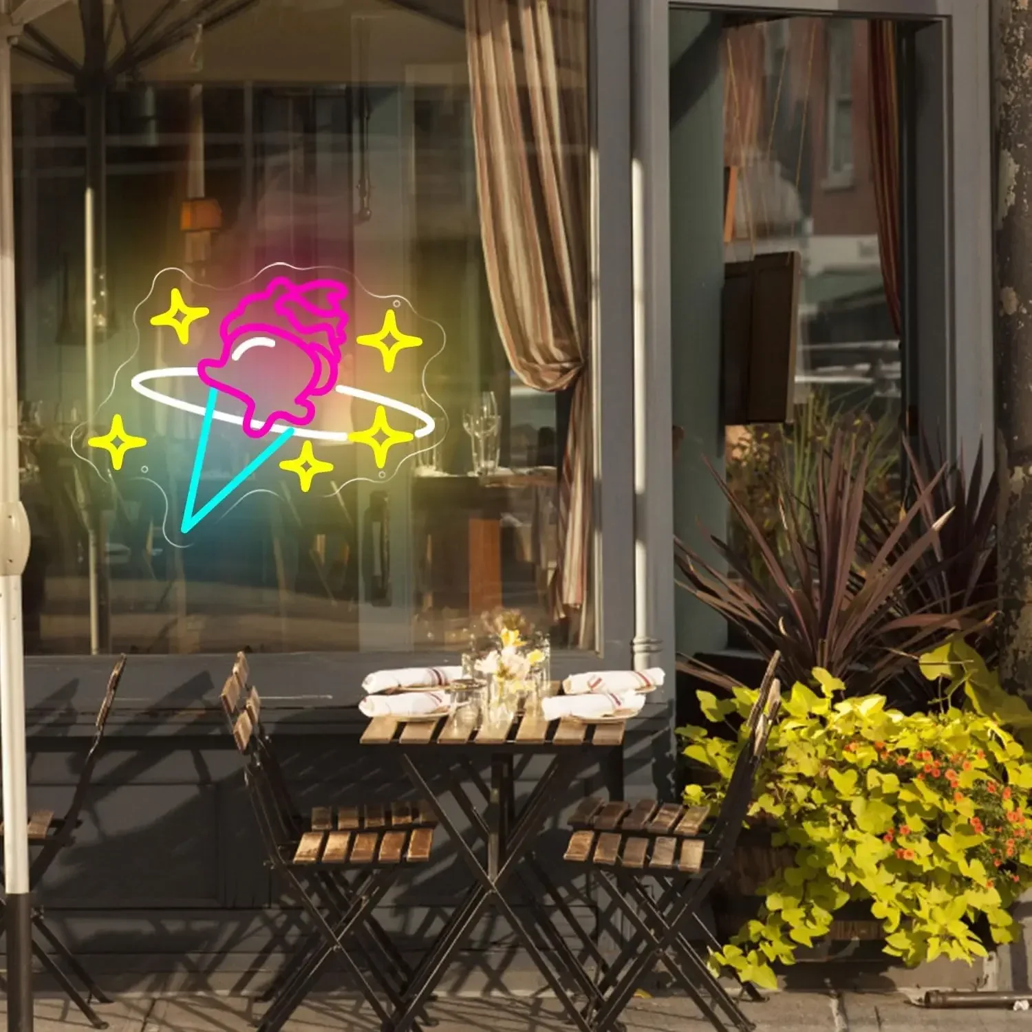 Ice Cream Neon Signs LED Neon Light Sign Light Up Neon Signs Wall Decor for Game Room Man Cave Bar Decor Store Club