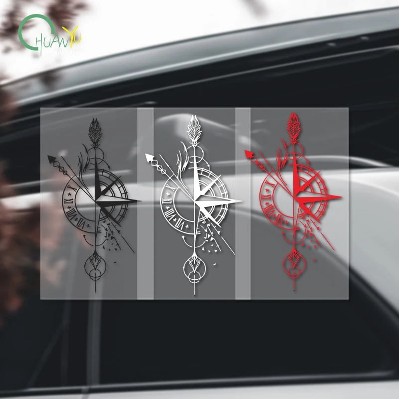 Ancient Roman clock dial car body sticker, large area scratch cover, waterproof reflective decoration sticker.