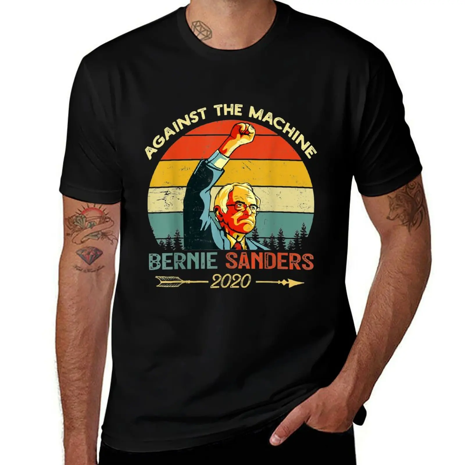 

casual t man men shirts 100% shirts Sanders for Bernie T-Shirt Machine T-Shirt Bernie Against t The 2020 cotton