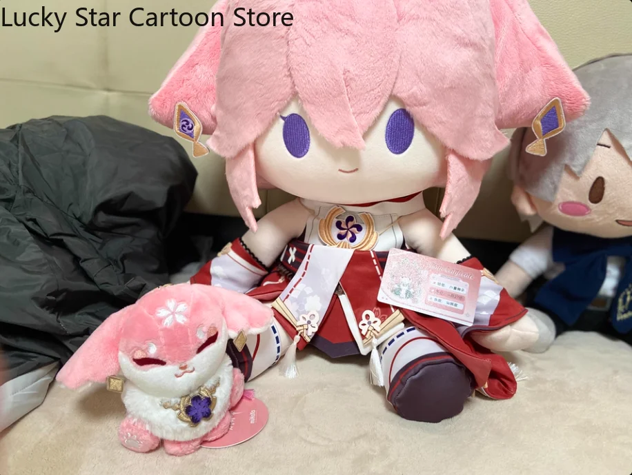 

Anime Yae Miko Genshin Impact Cosplay 40cm Cartoon Figure Change Clothes Body Soft Dress Up Plushie Gift Halloween Xmas Gift