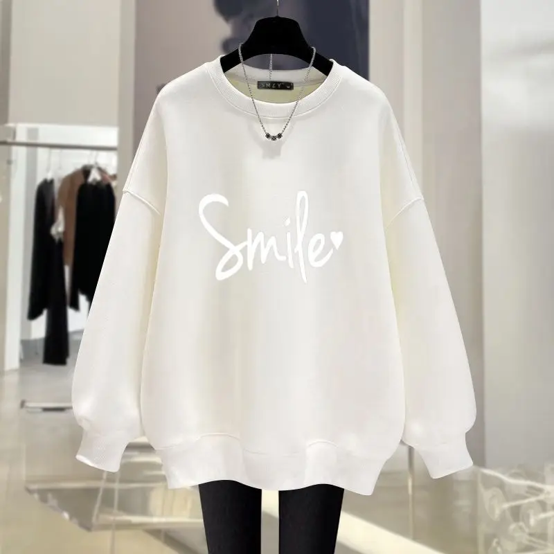 Autumn Vintage Y2k Letter Printed Sweatshirts Casual Loose O-neck Hoodies Women Clothing fashion Pure Cotton Pullovers