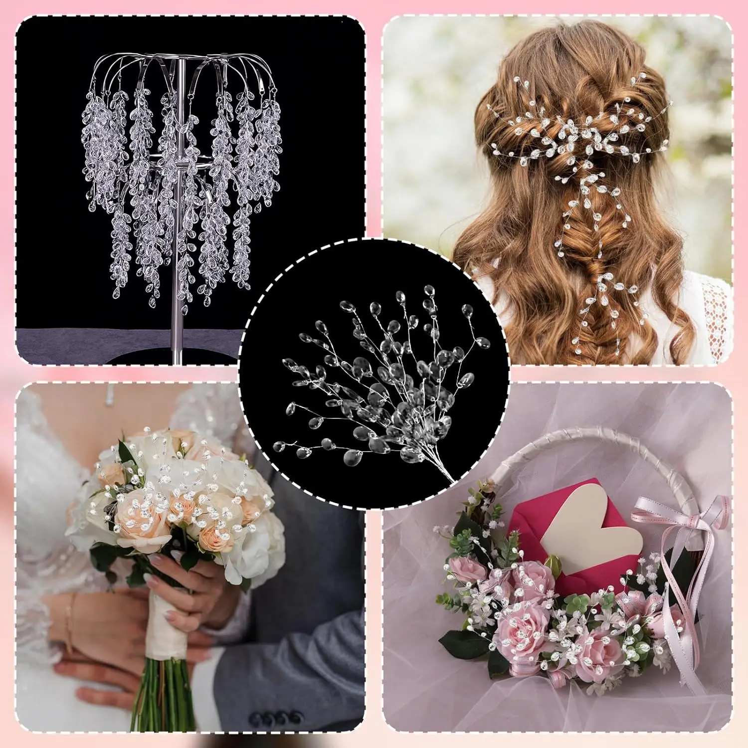 10/30/50 Stück Weihnachtsdekorationen Acrylperlen Tropfenstiele Blumen Bastelzubehör für Weihnachtsbaum Geschenke DIY Blumen Party Deko Accessoires – Detail 7