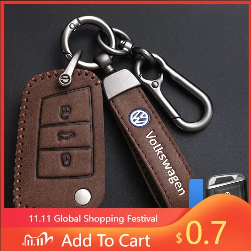 

Чехол для автомобильного ключа из кожи для VW, для Volkswagen VW Polo, Golf 7 MK7, Tiguan, Touran, Passat, Lavida Plus, Lamando, Acce