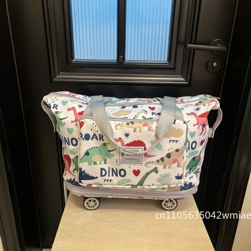 2026 New Foldable Travel Bag Fashionable and High-quality Swivel Wheel Luggage Bag Cartoon Large Capacity Moving Storage Bag