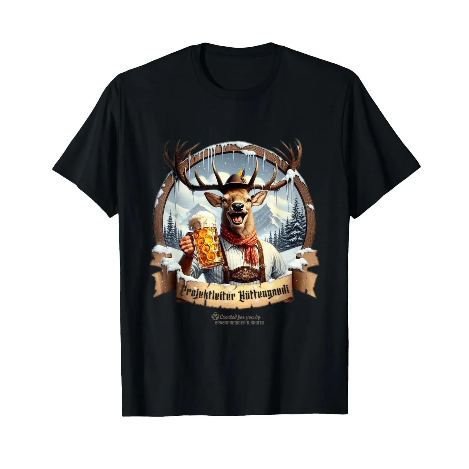 Après Ski Project Manager Hüttengaudi Hirsch Bier T Shirt vintage Washed Top For Everyday Wear graphic fashion designer clothes