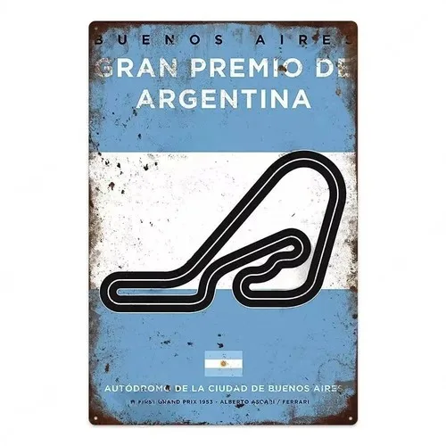 Y1,Buenos Aires Gran Premio de Argentina 1953 Tin Metal Sign Man Cave Wall Art -aluminum