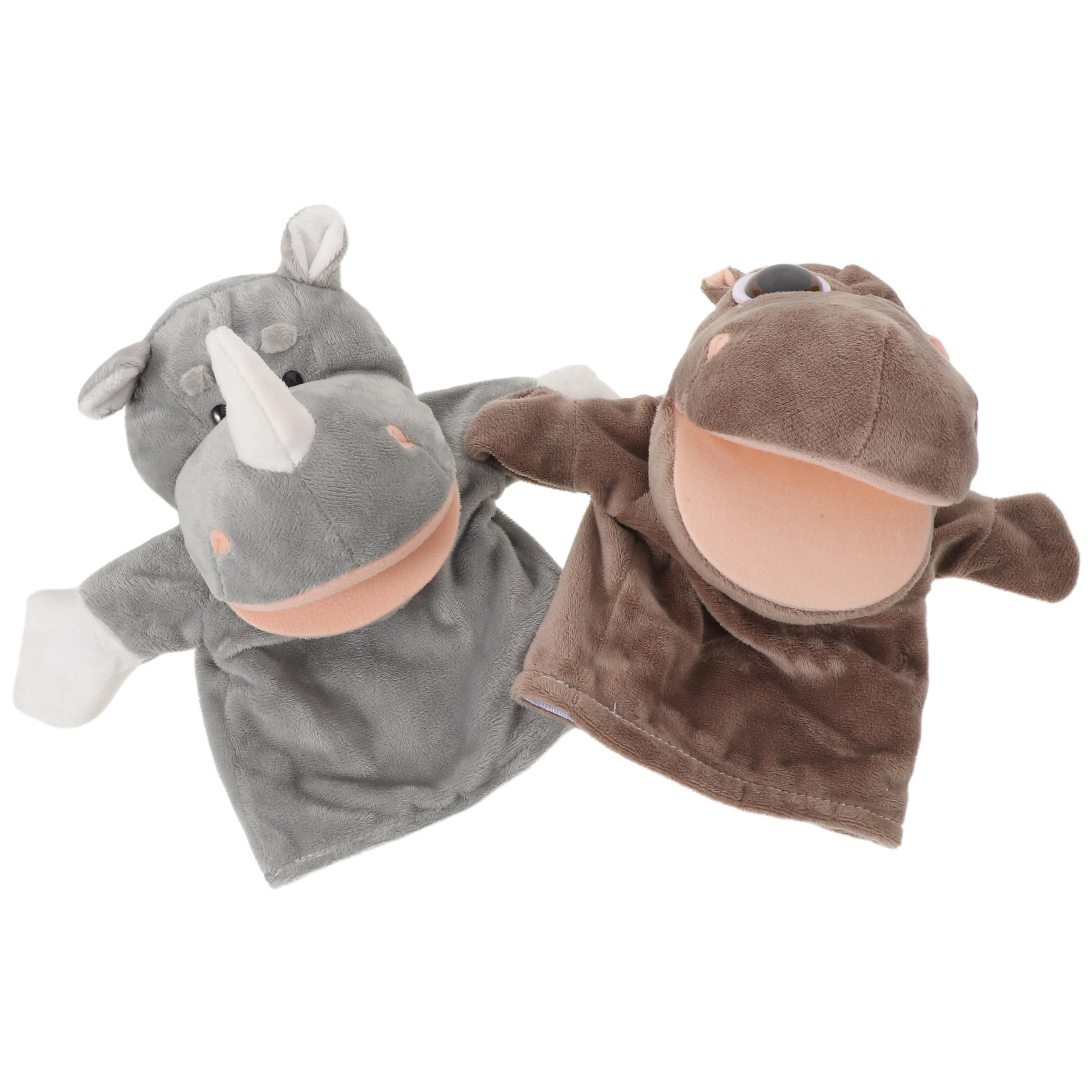 2 個の可動口動物ハンドパペット 幼児向け インタラクティブなストーリーテリング ロールプレイ 創造性ブースター 家族の集まり